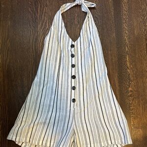Striped Halter Neck Romper